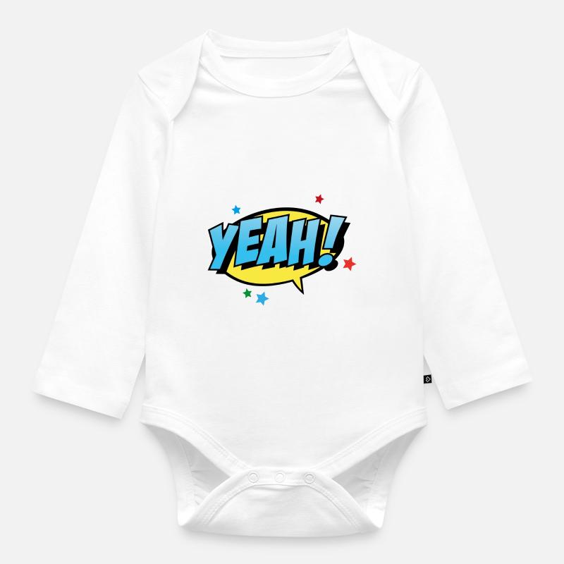 YEAH - Body Bébé bio manches longues - blanc