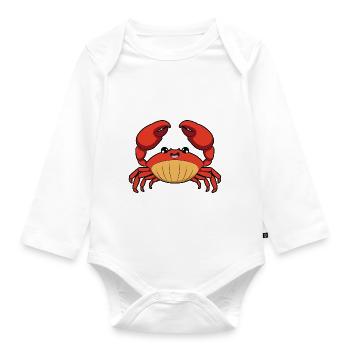 Krabbe - Baby Bio-Langarm-Body - Weiß - Vorne