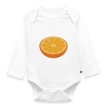 orange - Organic Longsleeve Baby Bodysuit - white - Front