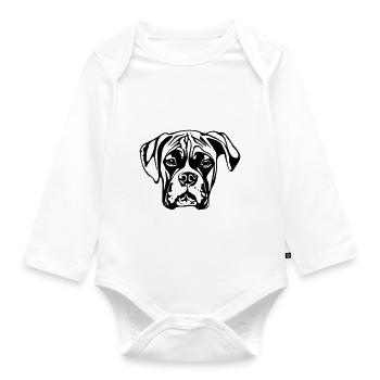 boxer WITHOUT BACKGROUND - Baby Bio-Langarm-Body - Weiß - Vorne