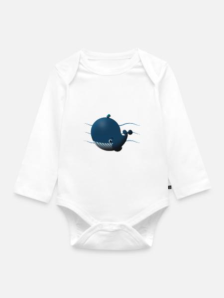 Wal - Baby Bio-Langarm-Body - Weiß