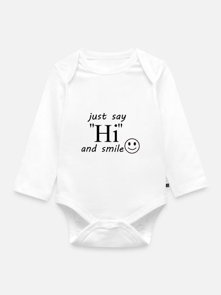 hi - Baby Bio-Langarm-Body - Weiß