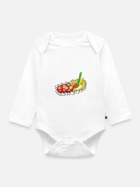 Currywurst - Baby Bio-Langarm-Body - Weiß