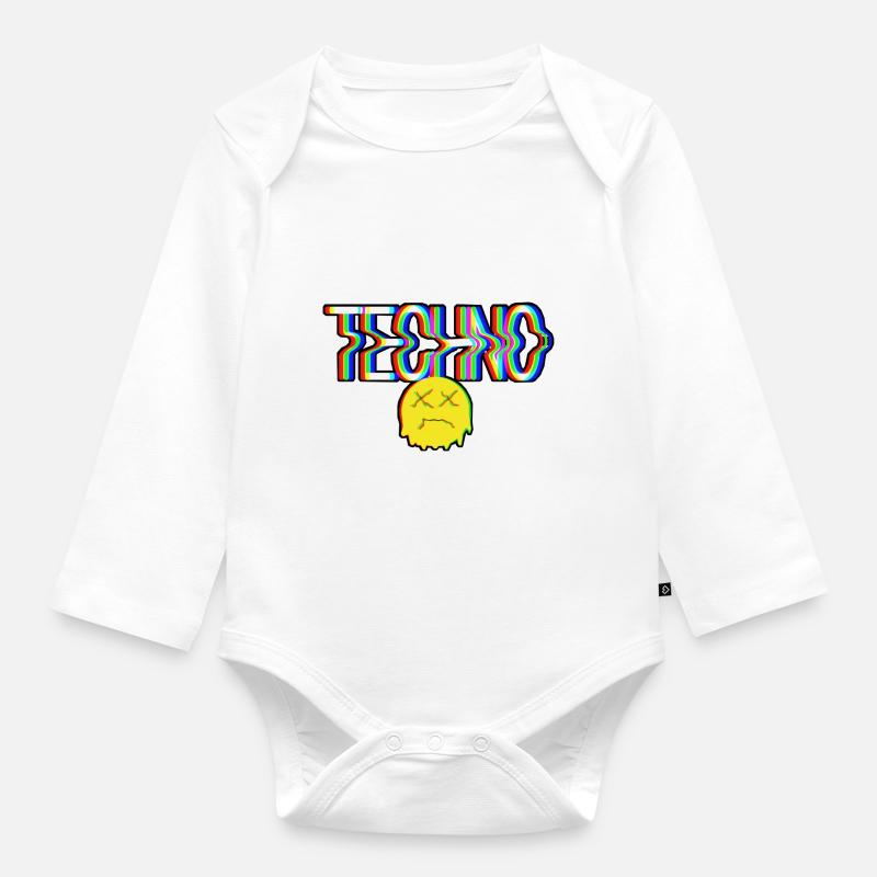 Techno - Baby Bio-Langarm-Body - Weiß