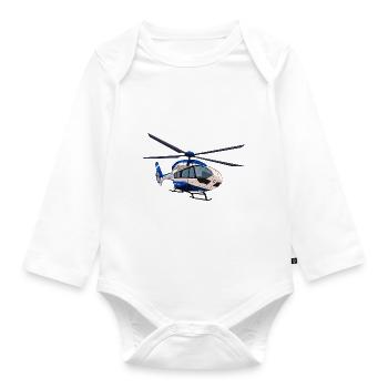 Hélicoptère de police Police Pilote d’hélicoptère - Body Bébé bio manches longues - blanc - Devant