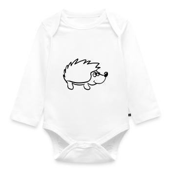 Igel - Baby Bio-Langarm-Body - Weiß - Vorne