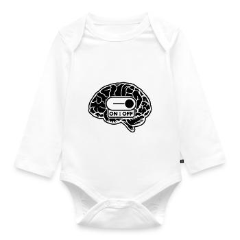 On Off Brain - Organic Longsleeve Baby Bodysuit - white - Front