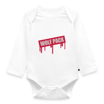 Stamp Wolf Pack - Organic Longsleeve Baby Bodysuit - white - Front