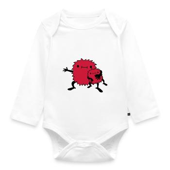 Famille Monster Child - Body Bébé bio manches longues - blanc - Devant