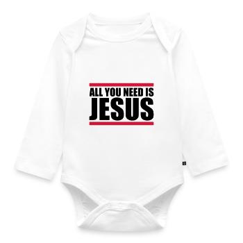 Beam Need Jesus - Organic Longsleeve Baby Bodysuit - white - Front