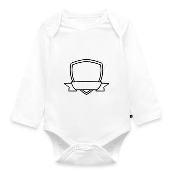 Banner Shield Empty - Organic Longsleeve Baby Bodysuit - white - Front