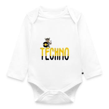 Techno-Wikinger - Baby Bio-Langarm-Body - Weiß - Vorne