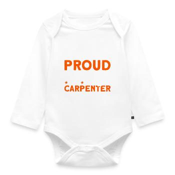Fier Papa Père Charpentier Père Famille - Body Bébé bio manches longues - blanc - Devant