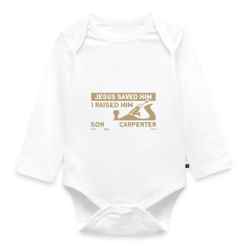 Mon fils Père Charpentier Père Famille - Body Bébé bio manches longues - blanc - Devant