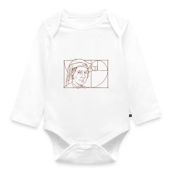 Leonardo Fibonacci Mathematiker Mathe Reihe Folge - Baby Bio-Langarm-Body - Weiß - Vorne