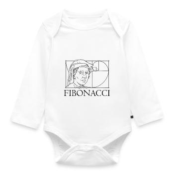 Leonardo Fibonacci Mathematiker Mathe Reihe Folge - Baby Bio-Langarm-Body - Weiß - Vorne