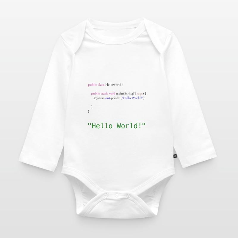 Hello World Code Baby Bio-Langarm-Body