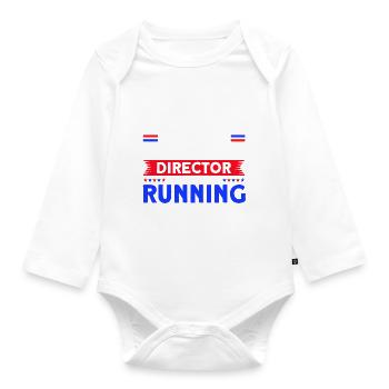 Funny fireworks pyrotechnician saying - Organic Longsleeve Baby Bodysuit - white - Front