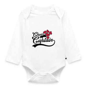 Cheer cheering On Cheer Captain Megafon - Organic Longsleeve Baby Bodysuit - white - Front