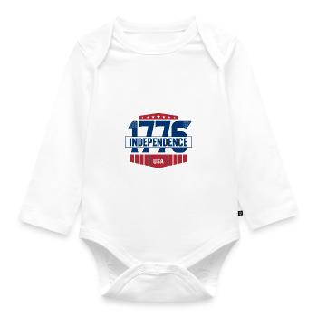 Independence of 4 July - Organic Longsleeve Baby Bodysuit - white - Front