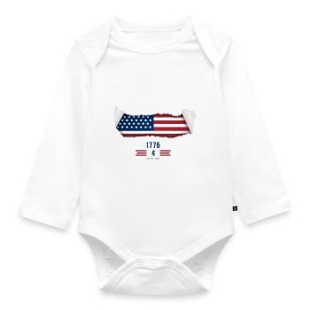 Independence of 4 July - Organic Longsleeve Baby Bodysuit - white - Front