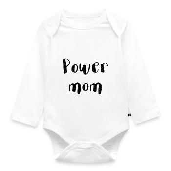 power maman maman maman maman enfants parents police - Body Bébé bio manches longues - blanc - Devant