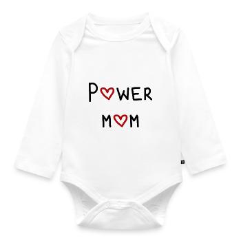 power maman maman maman maman enfants parents police - Body Bébé bio manches longues - blanc - Devant