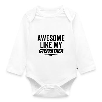 Großartig wie mein Stiefvater - Baby Bio-Langarm-Body - Weiß - Vorne