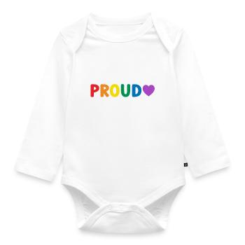 Stolze Mutter LGBT - Baby Bio-Langarm-Body - Weiß - Vorne