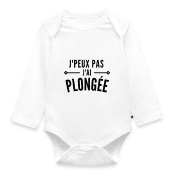 Je peux pas j'ai plongée - Body Bébé bio manches longues - blanc - Devant
