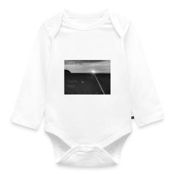 Beach Black and White - Organic Longsleeve Baby Bodysuit - white - Front