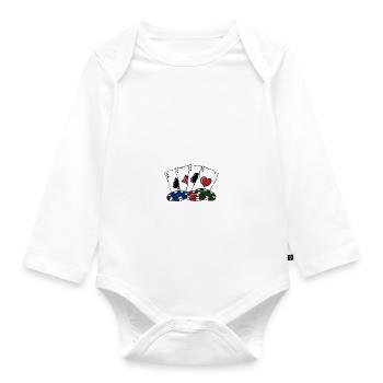 Limped the Chips Away Poker Gambler Poker Player - Organic Longsleeve Baby Bodysuit - white - Front