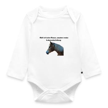 Haflinger Lebenseinstellung - Baby Bio-Langarm-Body - Weiß - Vorne