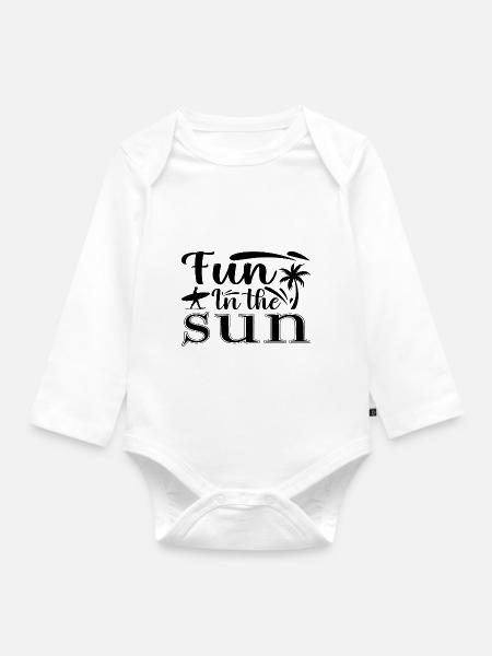 Fun in the Sun - Baby Bio-Langarm-Body - Weiß