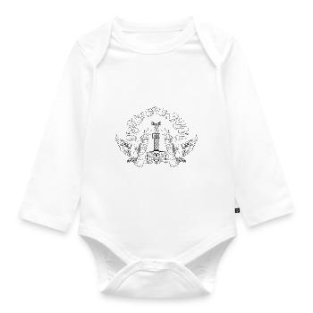 Viking Symbol Mjölnir Ravens Runes Celts North - Organic Longsleeve Baby Bodysuit - white - Front