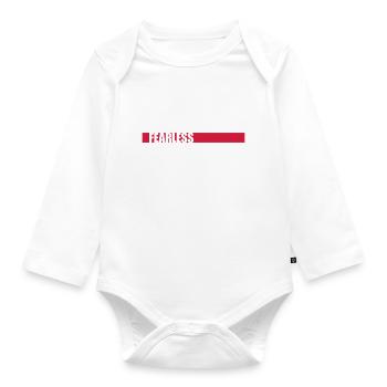 fearless Text Quote Design - Organic Longsleeve Baby Bodysuit - white - Front