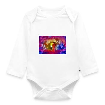 astronaut infected - Organic Longsleeve Baby Bodysuit - white - Front