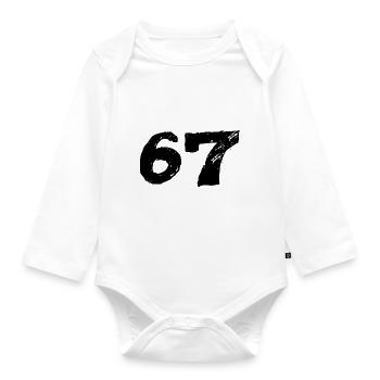 67 Number jersey - Organic Longsleeve Baby Bodysuit - white - Front