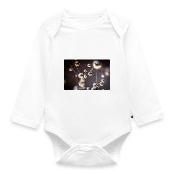 Droplets - Organic Longsleeve Baby Bodysuit - white - Front