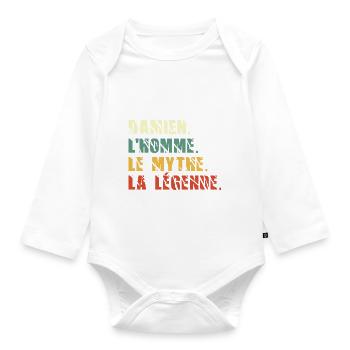 Damien l homme le mythe la légende - Body Bébé bio manches longues - blanc - Devant