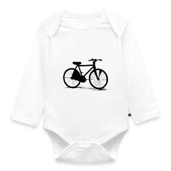 Bicycle Doodle Bicycles Cycling Vector 5 - Body Bébé bio manches longues - blanc - Devant