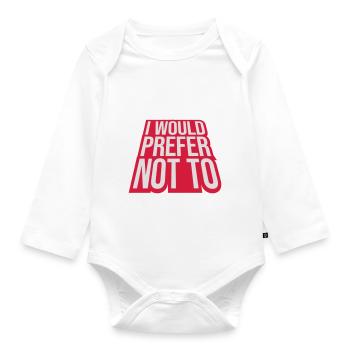 I prefer not to - Organic Longsleeve Baby Bodysuit - white - Front
