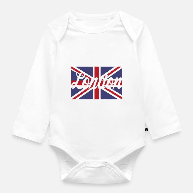 Londres - Body Bébé bio manches longues - blanc