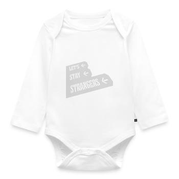 Citation Restons Strangers - Body Bébé bio manches longues - blanc - Devant