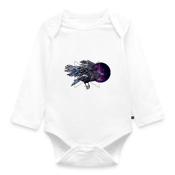 Space Raven - Baby Bio-Langarm-Body - Weiß - Vorne