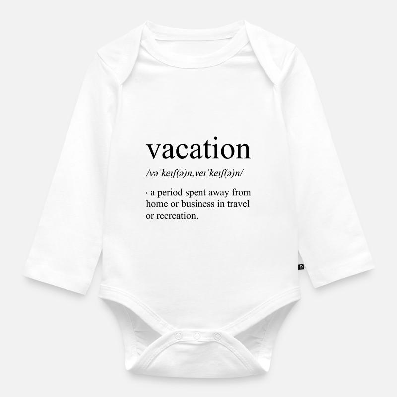 Définition des vacances - Body Bébé bio manches longues - blanc