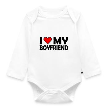 I love my boyfriend - Baby Bio-Langarm-Body - Weiß - Vorne