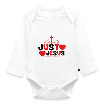 Just Jesus - Baby Bio-Langarm-Body - Weiß - Vorne