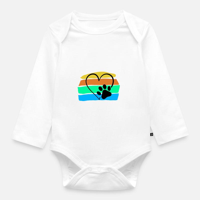 Amour de chien - Body Bébé bio manches longues - blanc