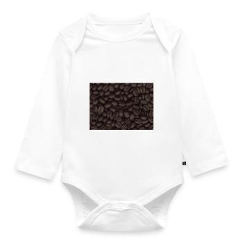 Coffee Beans - Organic Longsleeve Baby Bodysuit - white - Front